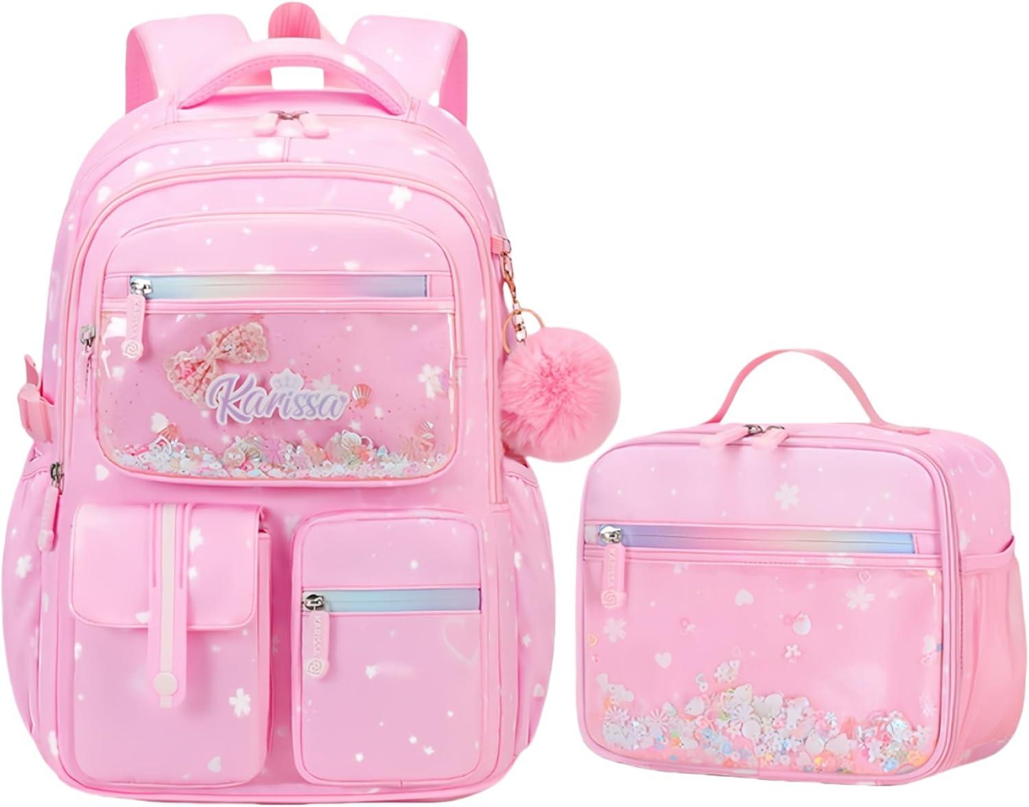 2Pcs Kawaii Girls Backpacks Capacity Elementary School Bags Bookbags image number 5