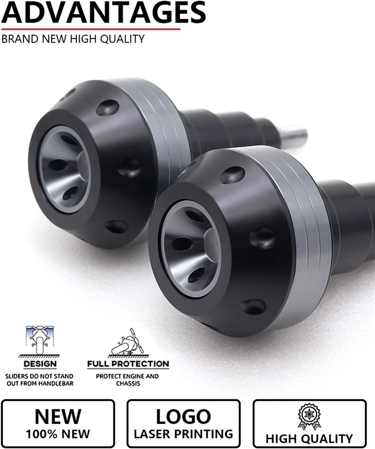 Motorbike Frame Sliders for S┐UZUKI HAYABUSA GSXR1300 2008-2018 Motorcycle Falling Protection Frame Slider POM Aluminium Alloy Accessories (Color : Gold) image number 5