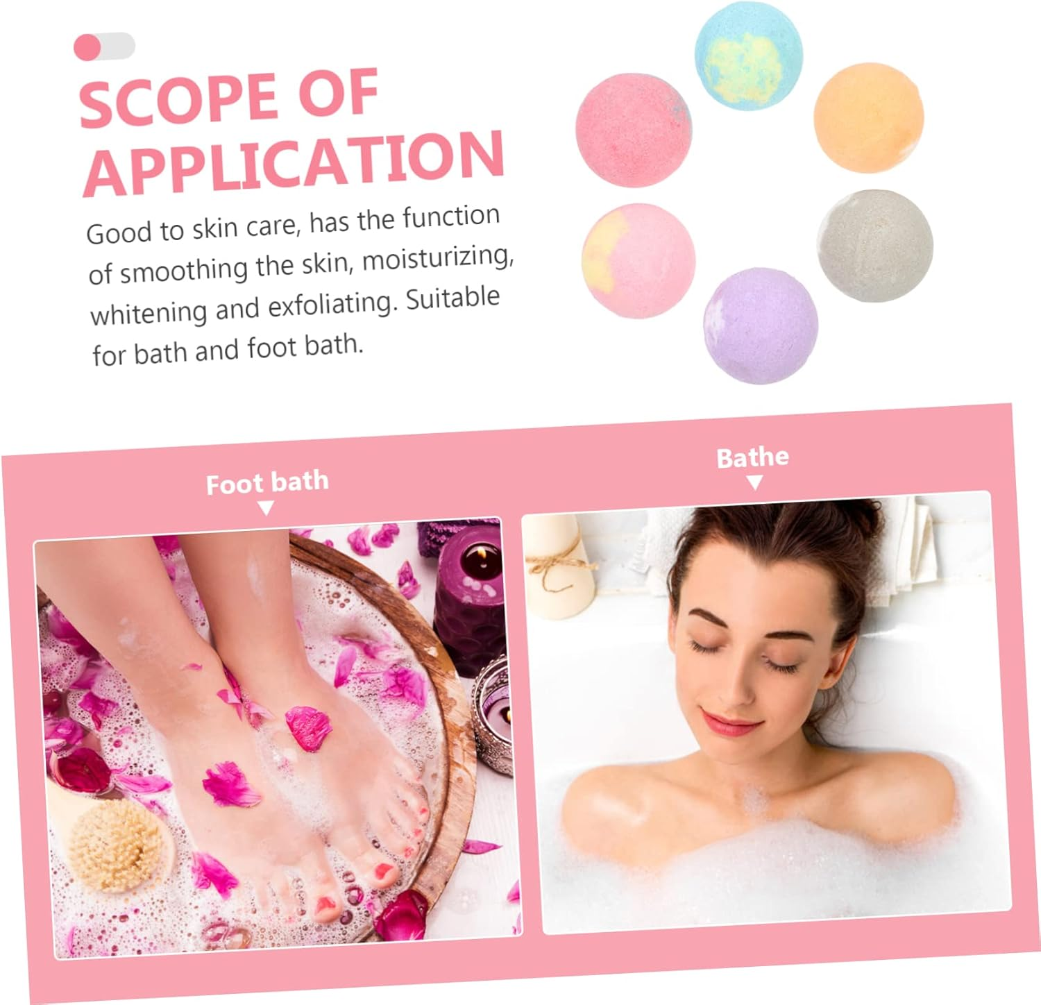 HAKIDZEL 6Pcs Multi-Function Foot Bath Essential Oils Aromatherapy Bathing for Relaxation and Skin Mixed Color for Home Use image number 4