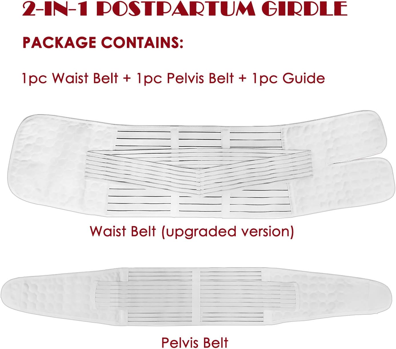 Chongerfei 3 in 1 Postpartum Support Recovery Belly Wrap Waist/Pelvis Belt Body Shaper Postnatal Shapewear - White - One Size image number 1