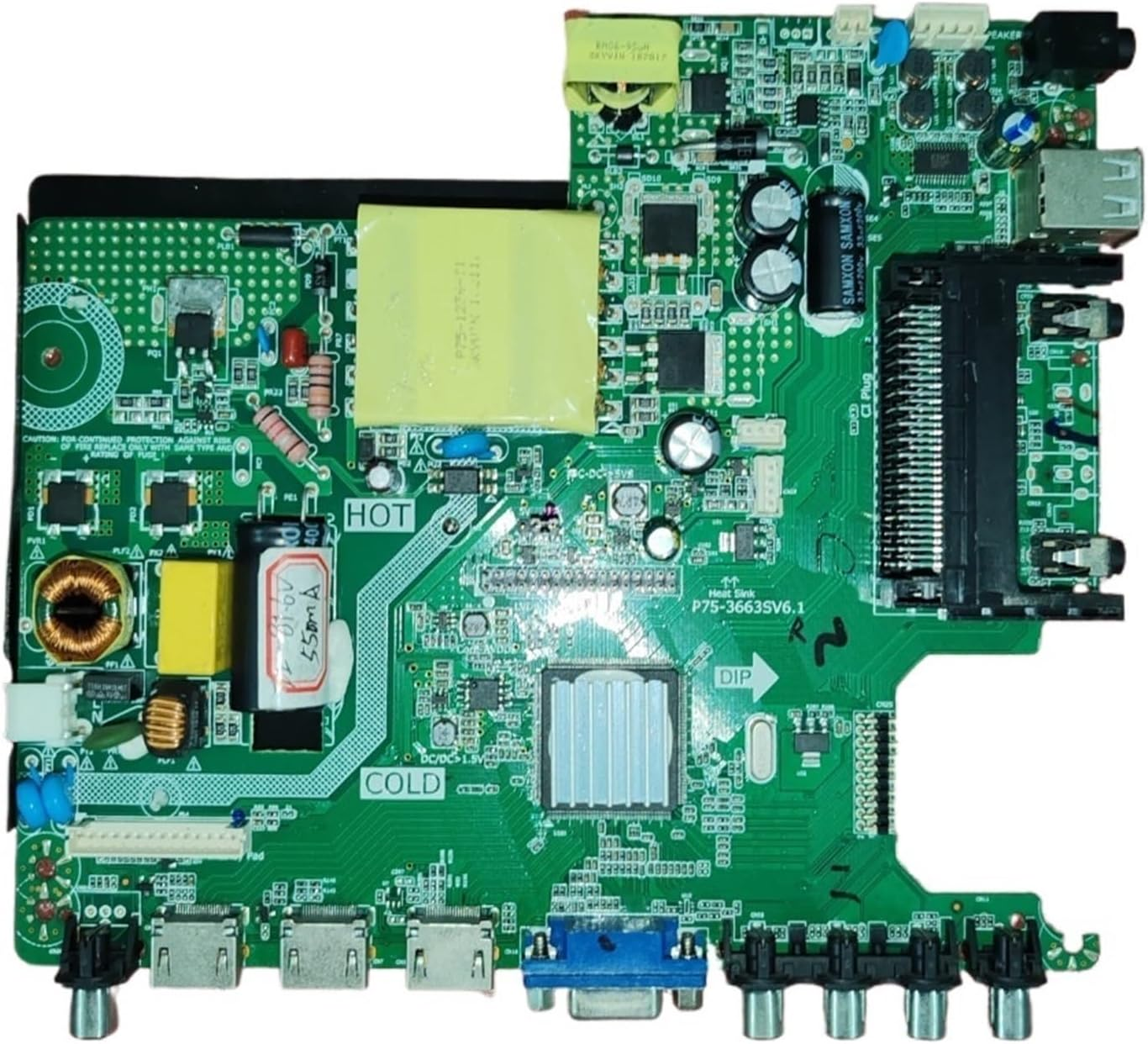 P75-3663SV6.1 Three in One TV Host, Board Testing, Good Physical Photos 35-44V 600Ma 65W or 52-81V 550Ma(62-82V)