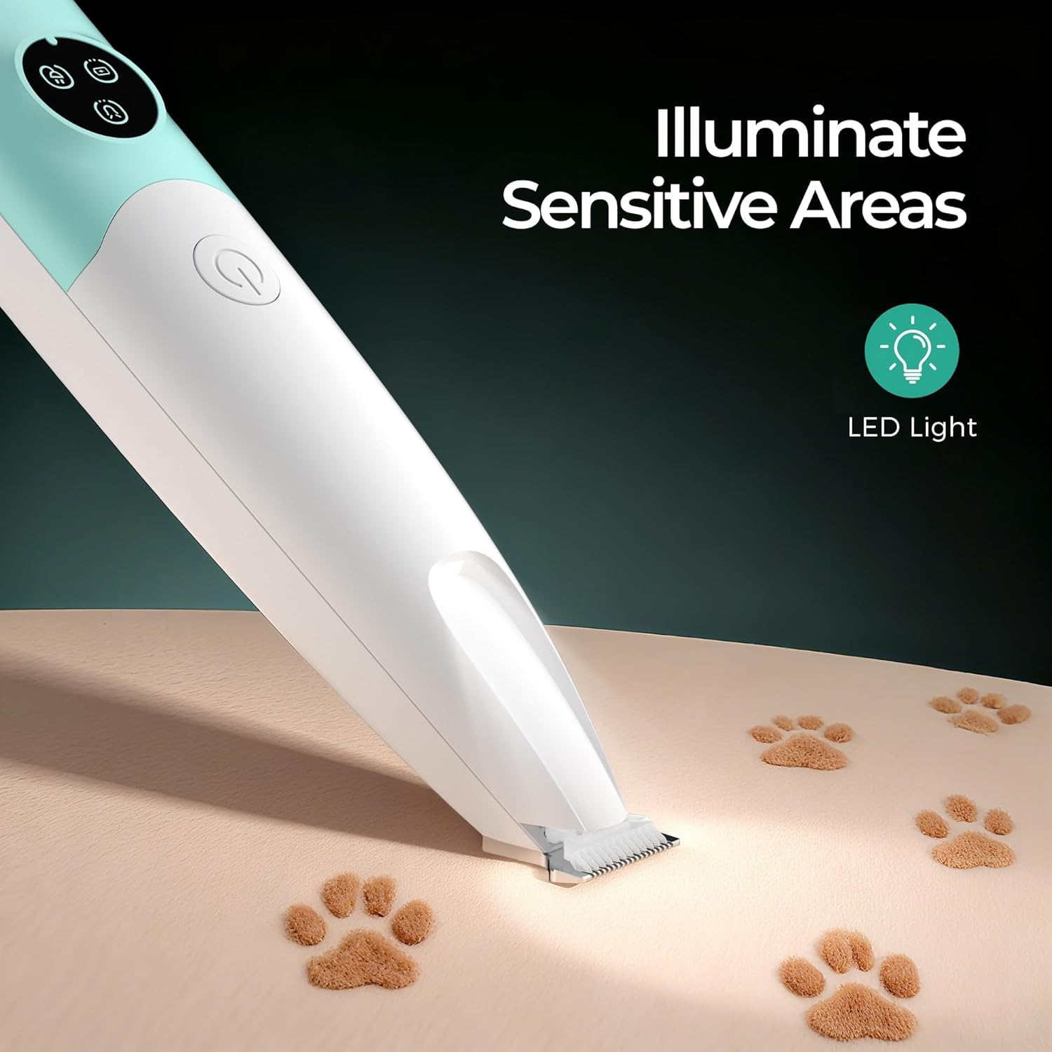 Barberboss Pet Hair Trimmer, Dog and Cat Grooming Scissors with LED Indicator, Low Noise Wireless Paw Cutter, USB Rechargeable Pet Detail Cutter for Face, QR-9001 image number 3