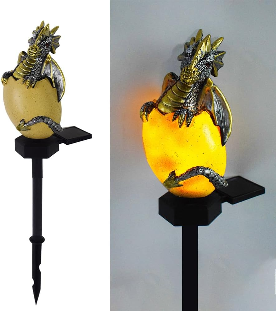 YZYOE Solar Energy Dragons Pet Light, Garden Decoration Resin Cute Animal Ground Lamp,Wireless Dusk to Dawn LED Sconce Lights Waterproof.