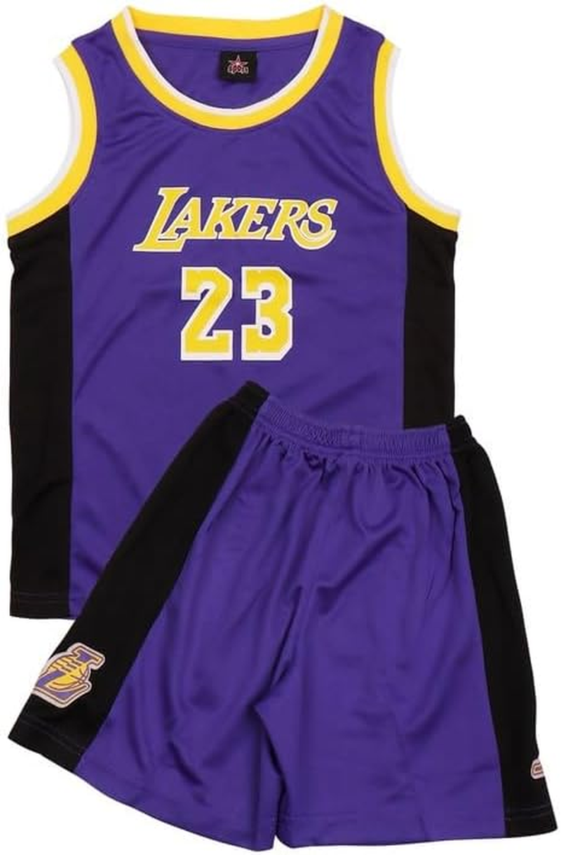 FUTERLY Children'S Basketball Jersey Set - Sleeveless Training Jersey and Shorts, Purple, XXL/170, 12-14 Years image number 1