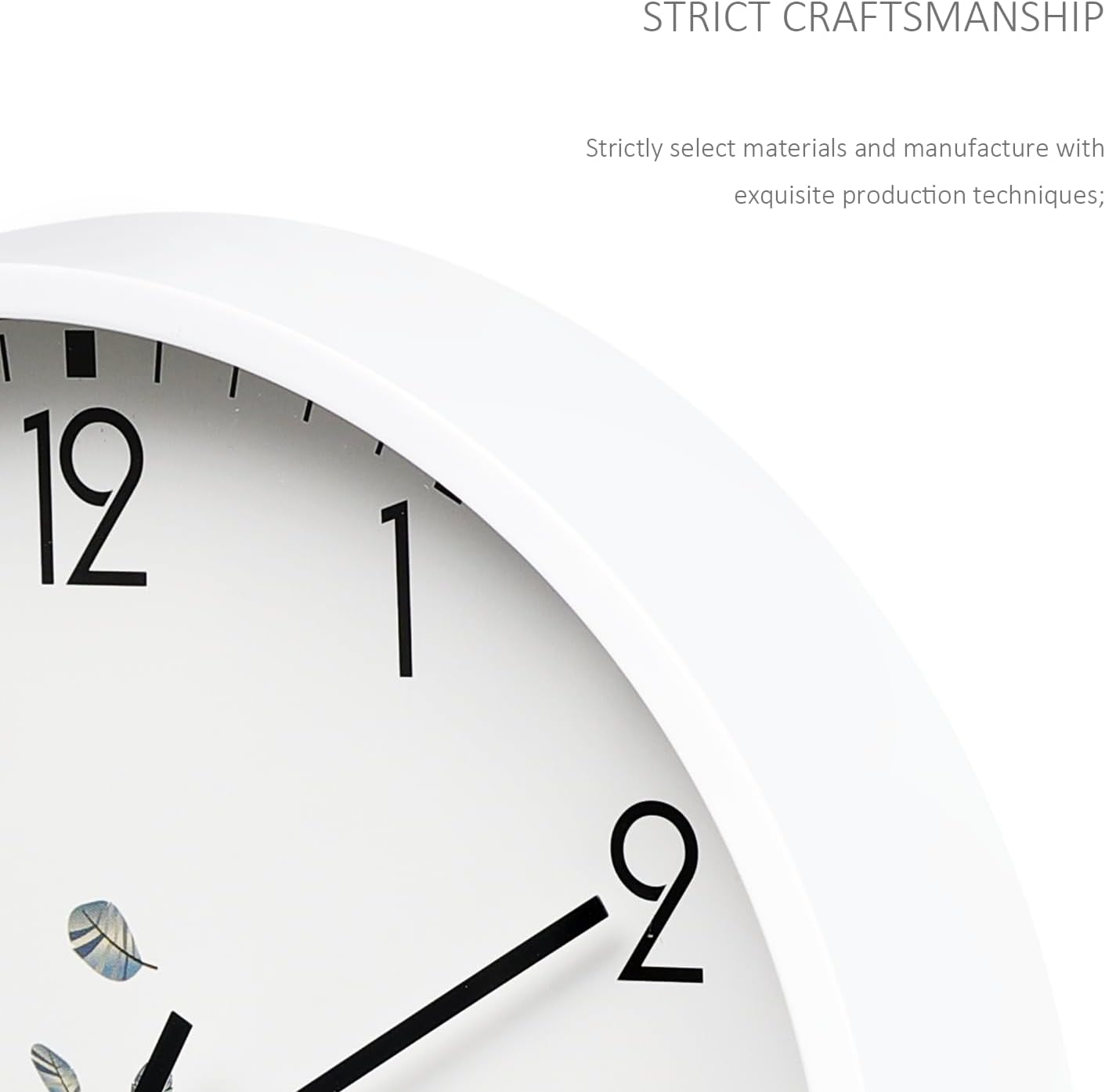 12 Inch round Wall Clock Silent & Non-Ticking Retro Wall Clock Operated for Living Room Bedroom Kitchen Children Room(30 Cm 12 Inch), White image number 1