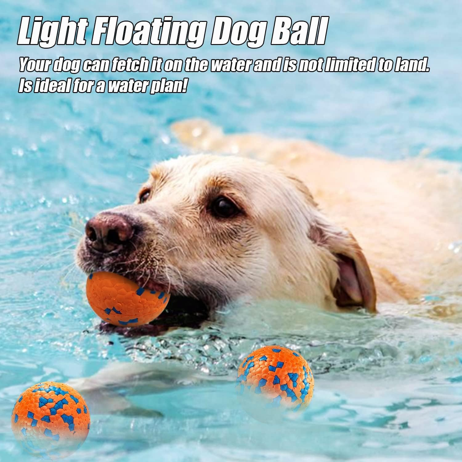 Ling-Luo 2 Pcs Dog Balls Toys for Aggressive Chewers,Indestructible Floating Bouncy Balls for Dogs,Lightweight Dog Chew Balls,Fetch Balls for Medium&Small Dogs Play image number 2