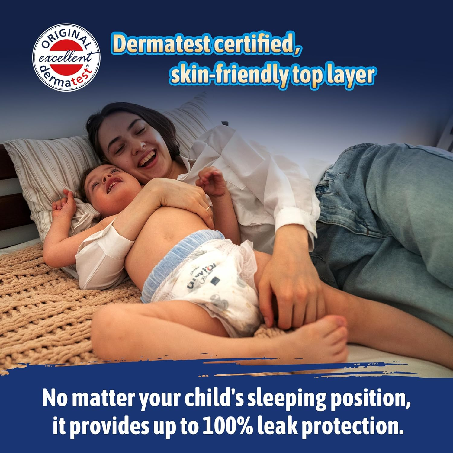 AIWIBI Ultimate Comfort Overnight Nappy Pants, Size 4, 360 Pull-On Disposable Baby Nappy Pants,Super Absorbent 44 Count (9-14 Kg), Nighttime Underwear