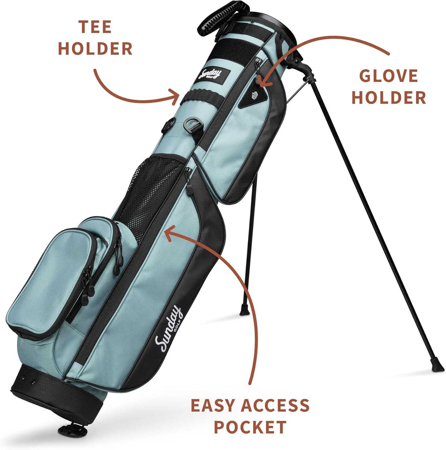 Sunday Golf Loma XL Bag - Lightweight Sunday Golf Bag with Strap and Stand &ndash; Easy to Carry Pitch N Putt Golf Bag &ndash; Golf Stand Bag for the Driving Range, Par 3 and Executive Courses, 3.4 Pounds image number 6
