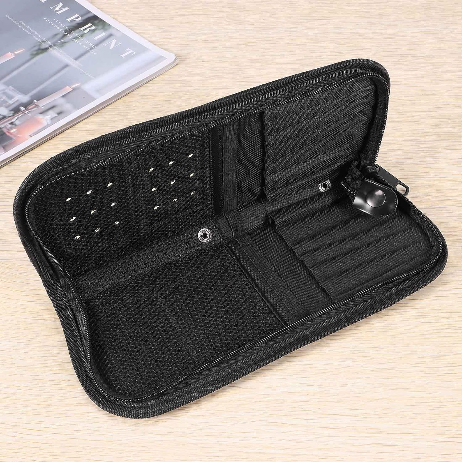 29Cm Artist Paint Brush Holder Zippered Brush Case for Oil Acrylic Watercolor Brush Breathable Painting Kit image number 5