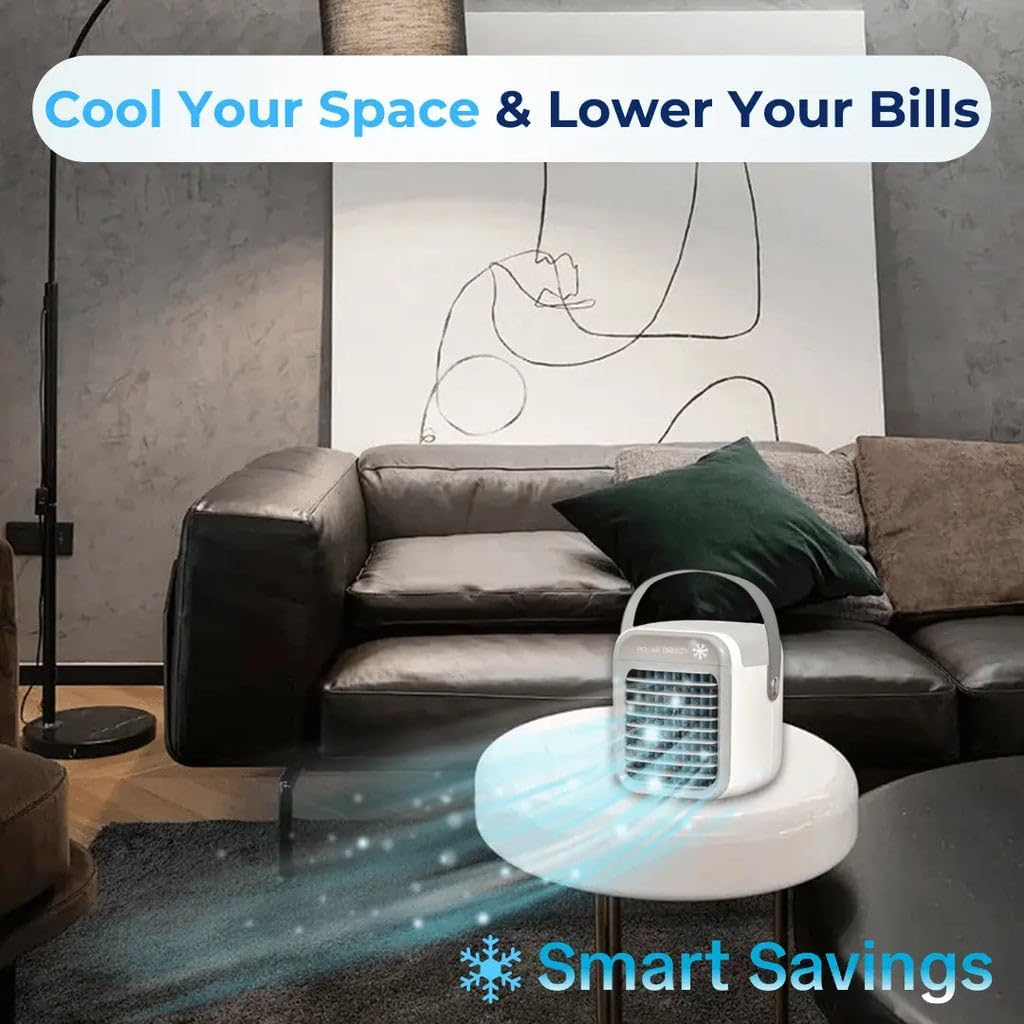 Air Conditioning,New Mini Desktop Air Cooler, Portable Room Air Conditioning with Night Light, Air Cooler for Home Room Camping Car Office with USB Connectivity (White) (1) image number 2