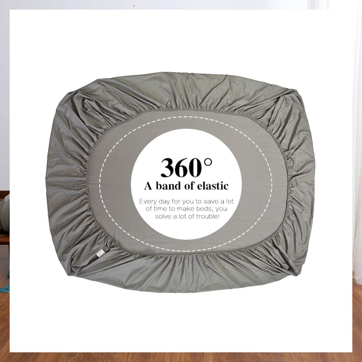 Family Bed Linen Premium Quality 100% Cotton Jersey Fitted Sheet King Bed Blue image number 1