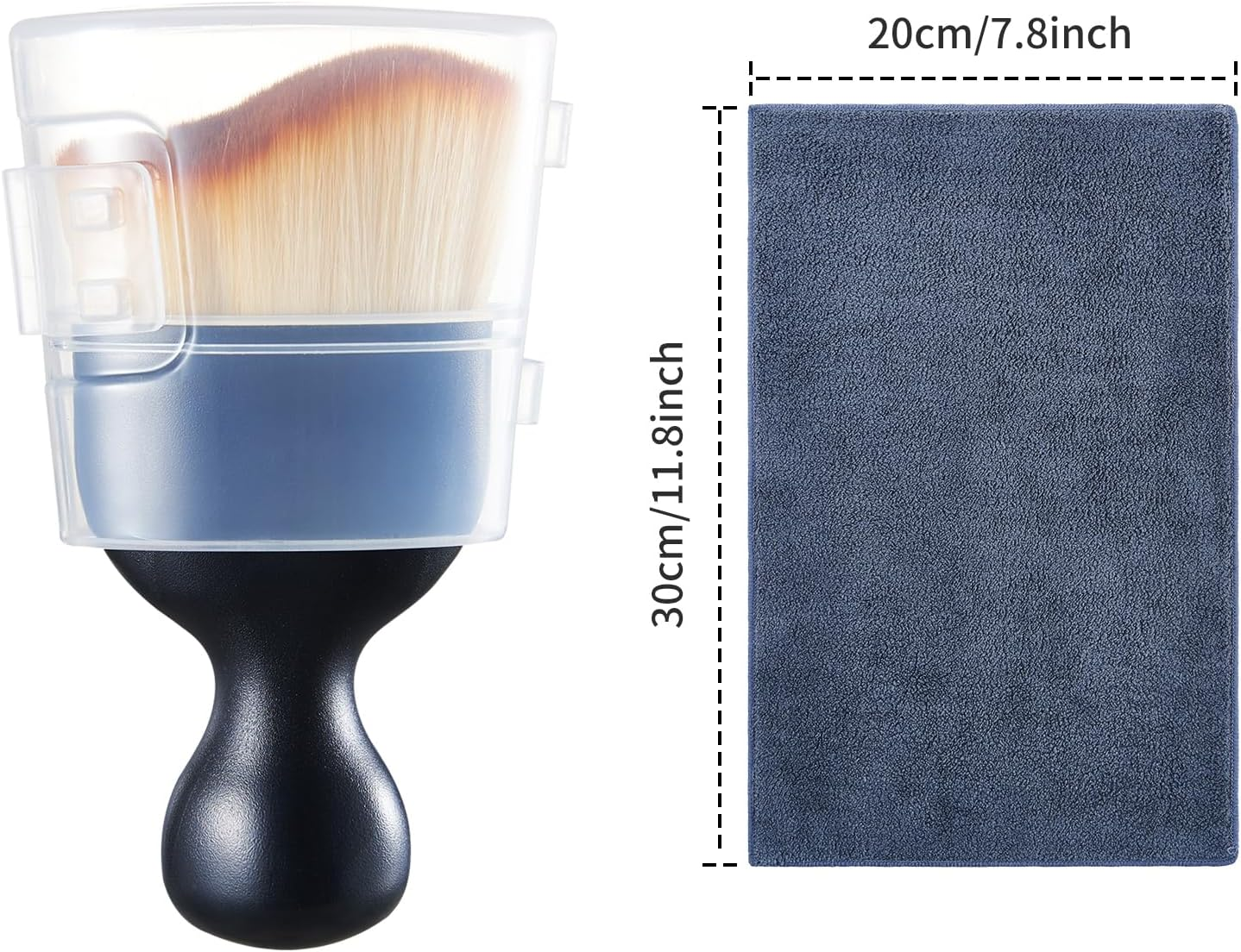 XZHFDC Car Interior and Exterior Soft Bristles Detail Dust Automotive Brush Dusting Brush Dashboard Cleaning Brush Home Office Computer Keyboard Dusting Tools+ Double-Sided Suede Cleaning Towel image number 1