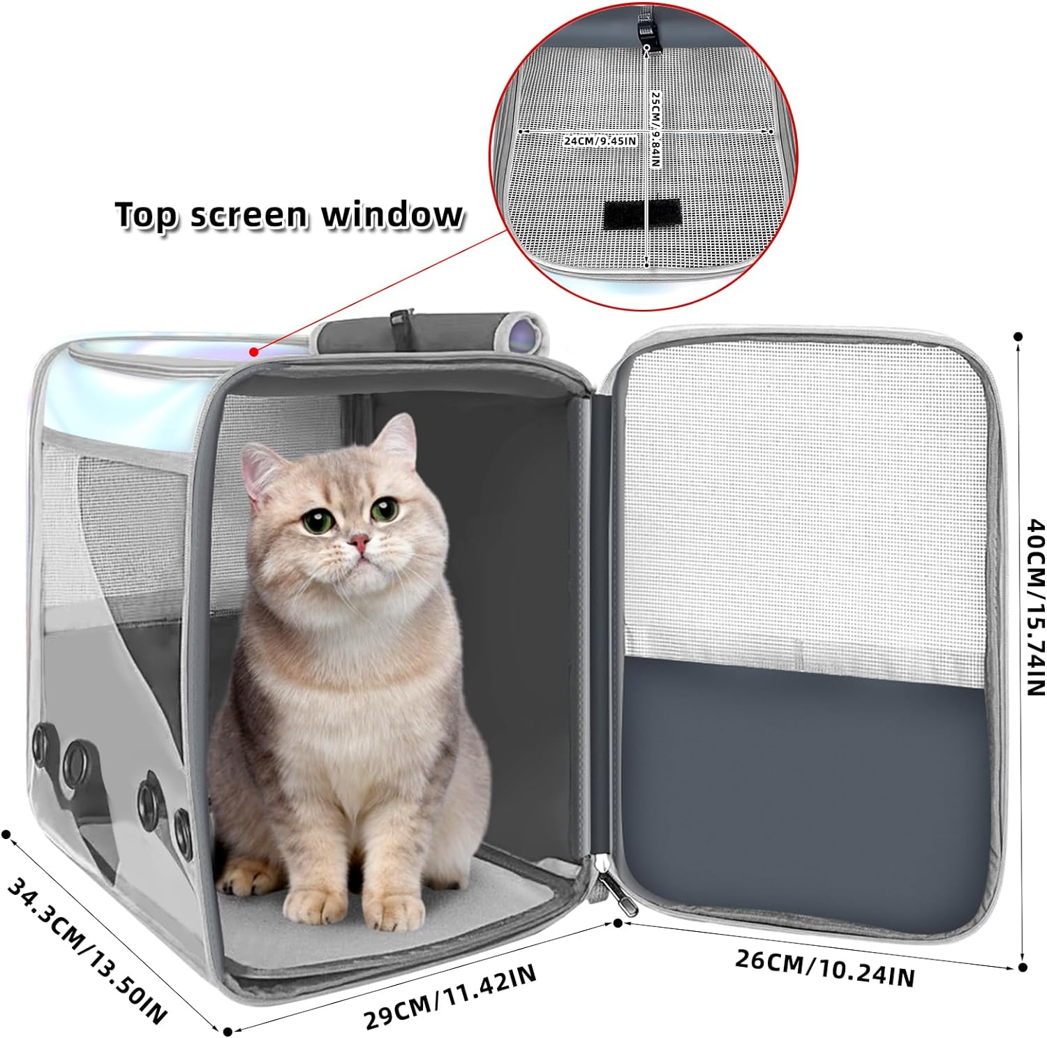 SWIHELP Cat Backpack Pet Carrier Backpack for Small Cats and Dogs, Dog Carrier Backpack with Inner Safety Leash image number 6