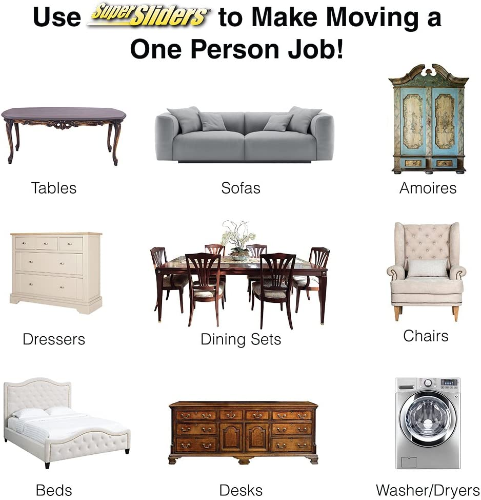 Supersliders 4912895N Assorted Size and Shape Value Pack, Reusable and Self-Stick Furniture Sliders and Felt Pads to Protect Flooring Surfaces, Linen (52 Pieces) image number 3