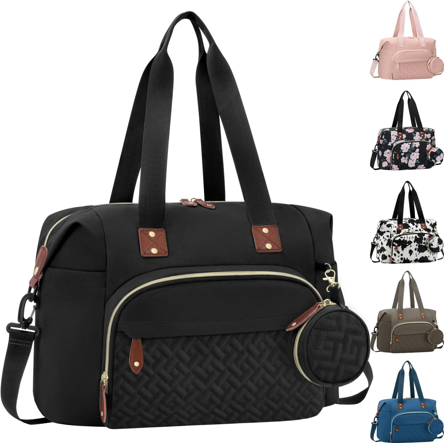 Diaper Bag Tote with Pacifier Case, Large Tote Diaper Bag for Women with Shoulder Straps