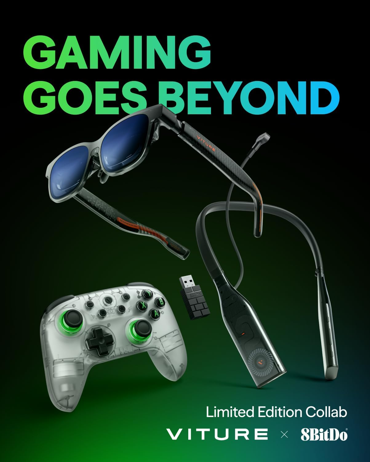 VITURE &times; 8Bitdo Ultimate 2C 3-Mode Wireless Gaming Controller for Neckband, Android & Windows | Xbox Layout | Hall Effect Joysticks | Linear Triggers | L4/R4 Mapping | Wired, Bluetooth & 2.4G image number 5