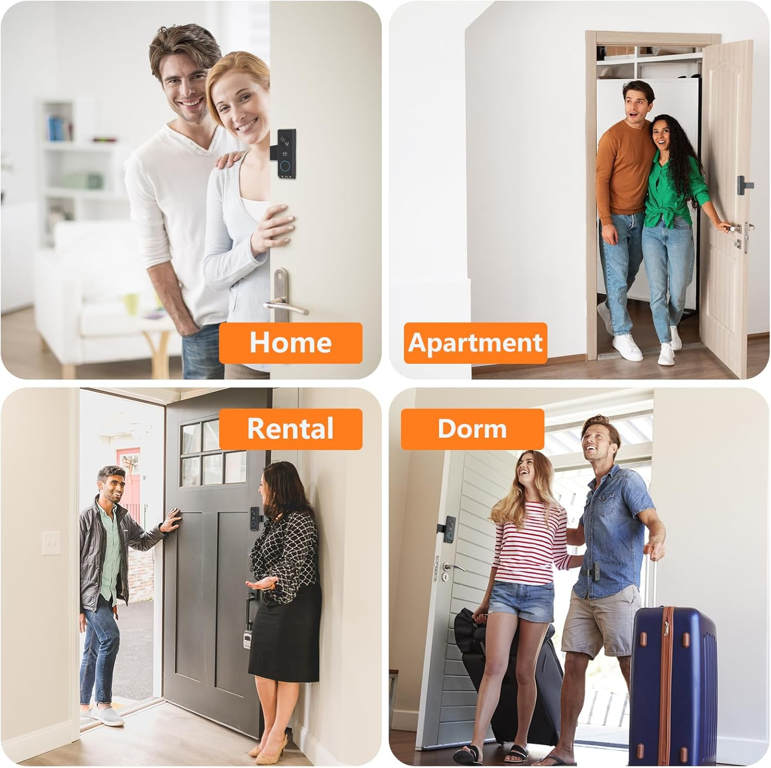 Anti Theft Doorbell Mount for Eufy E340, No-Drill Adjustable Doorbell Camera Mount Compatible with Eufy Doorbell, Not Block Doorbell Sensor, Apartment Doorbell Holder for Renters, Black image number 1