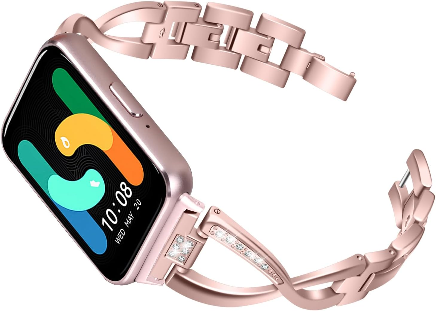 Compatible with Samsung Galaxy Fit 3 Bands, Big X Premium Stainless Steel Quick Release Bracelet, Wristband Stainless Steel Bracelet Replacement Straps for Women