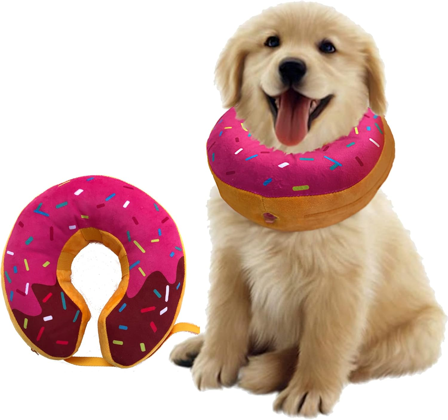 Dog Neck Donut Collar - Inflatable Dog Donut Collar for after Surgery - Elizabethan Collar for Dogs, Dog Inflatable Recovery Collar, Dog Doughnut Collar (Medium) image number 4