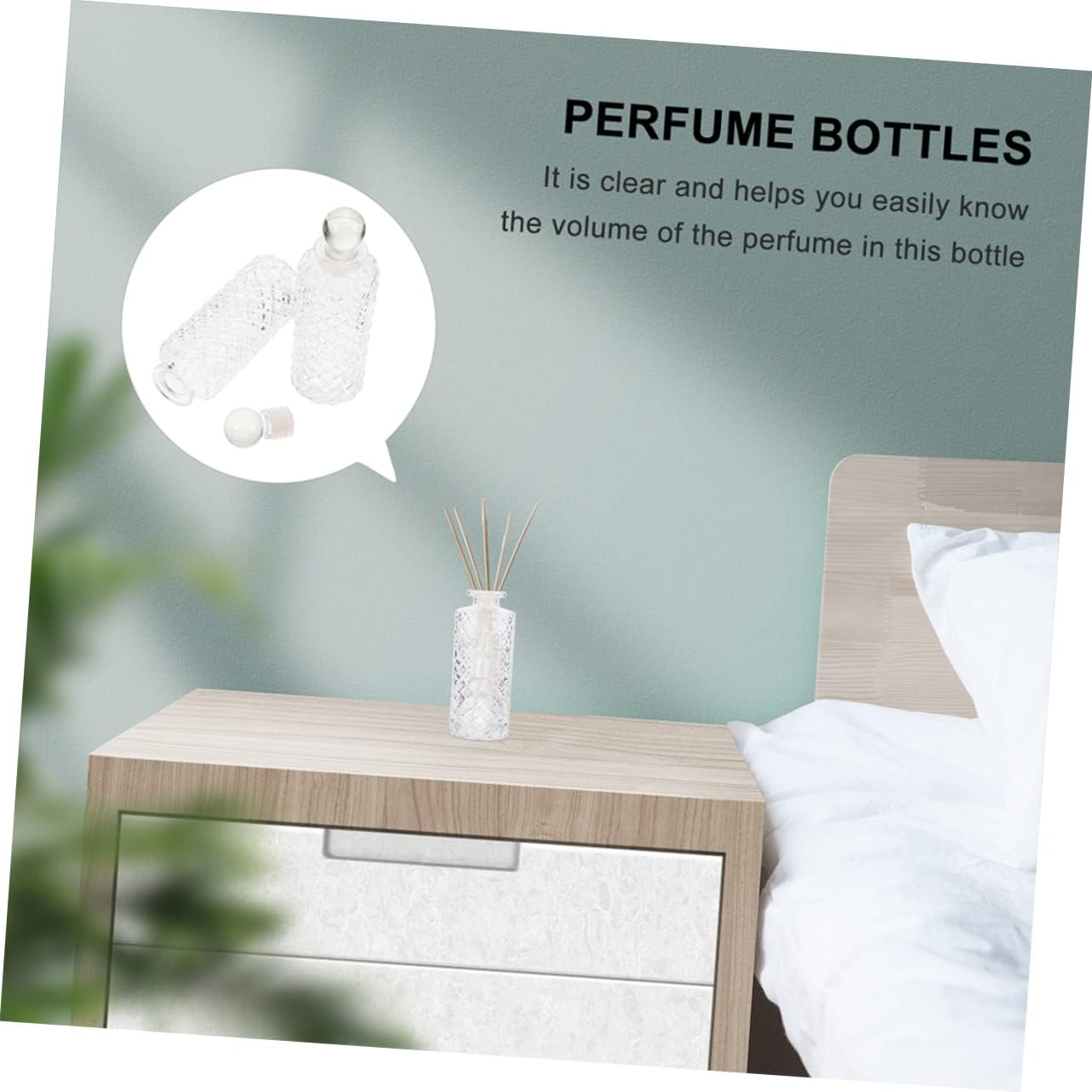 Aromatherapy Essential Oil Bottles 4Pcs 150Ml Glass Empty Perfume Dispensing Bottles Reed Diffuser Holder Fragrance Release for Home Living Room image number 1