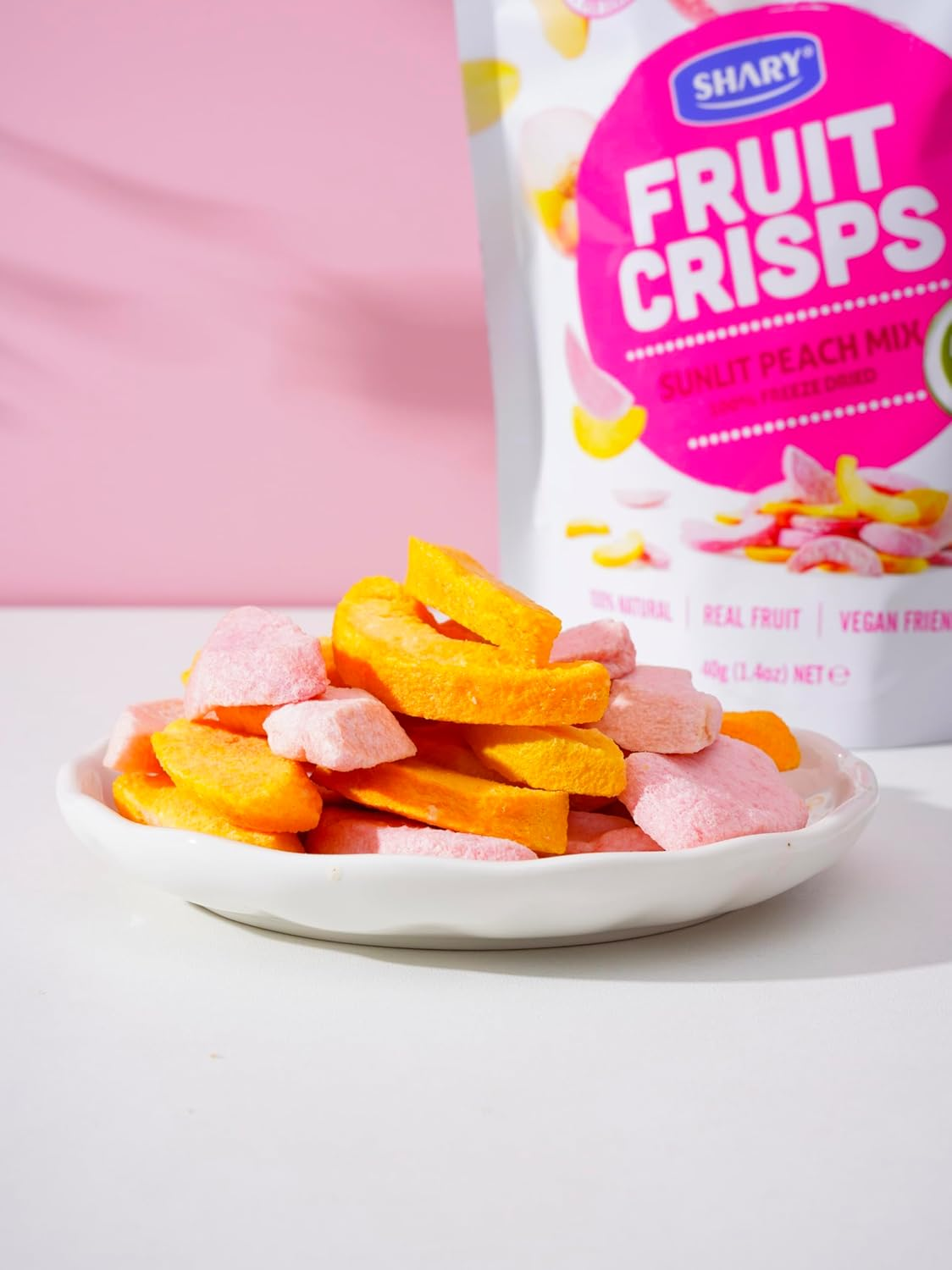 Shary Freeze Dried Mixed Peach Crisps, (6 X 40G) &ndash; Healthy Snack, 100% Natural, Vegan, Gluten-Free, Crunchy & Delicious image number 5