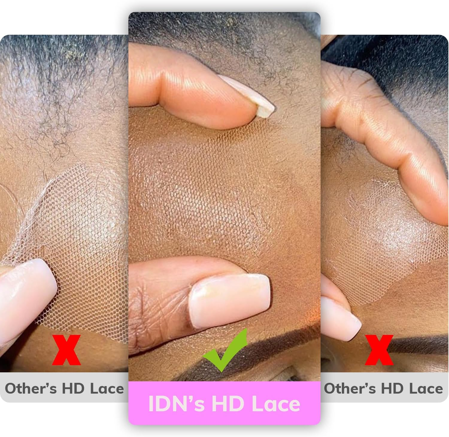 IDN BEAUTY Skin like HD 13X4 Lace Frontal Body Wave Only Human Hair Closure Bleached Single Knot HD Closure 0.1Mm Ultra Thin Lace Pre-Plucked Hairline 50Cm image number 7