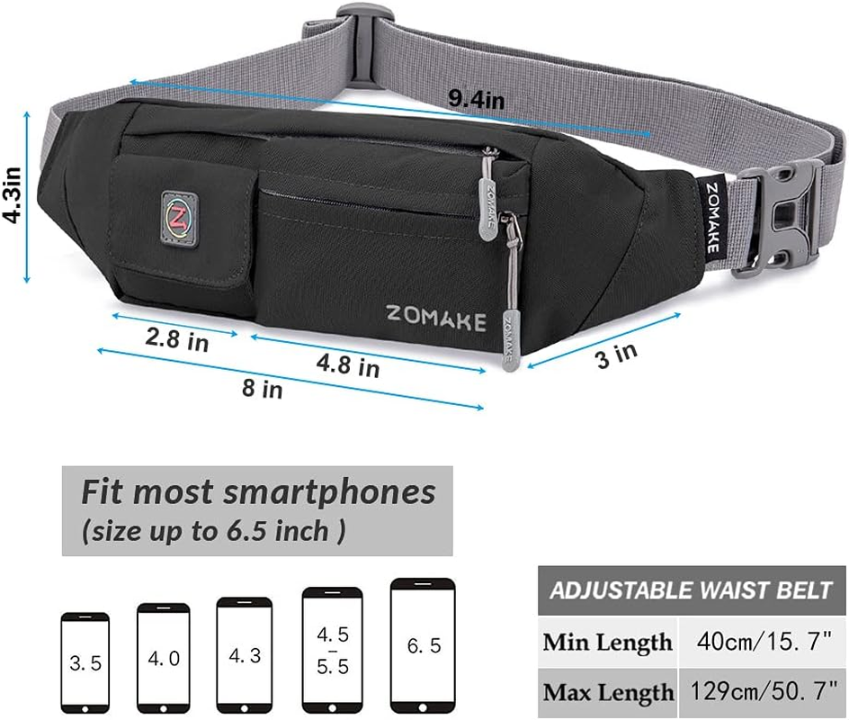 ZOMAKE Fanny Pack Slim Belt Bag Water Resistant Waist for Men and Women,Running Cycling - Glaucous image number 2