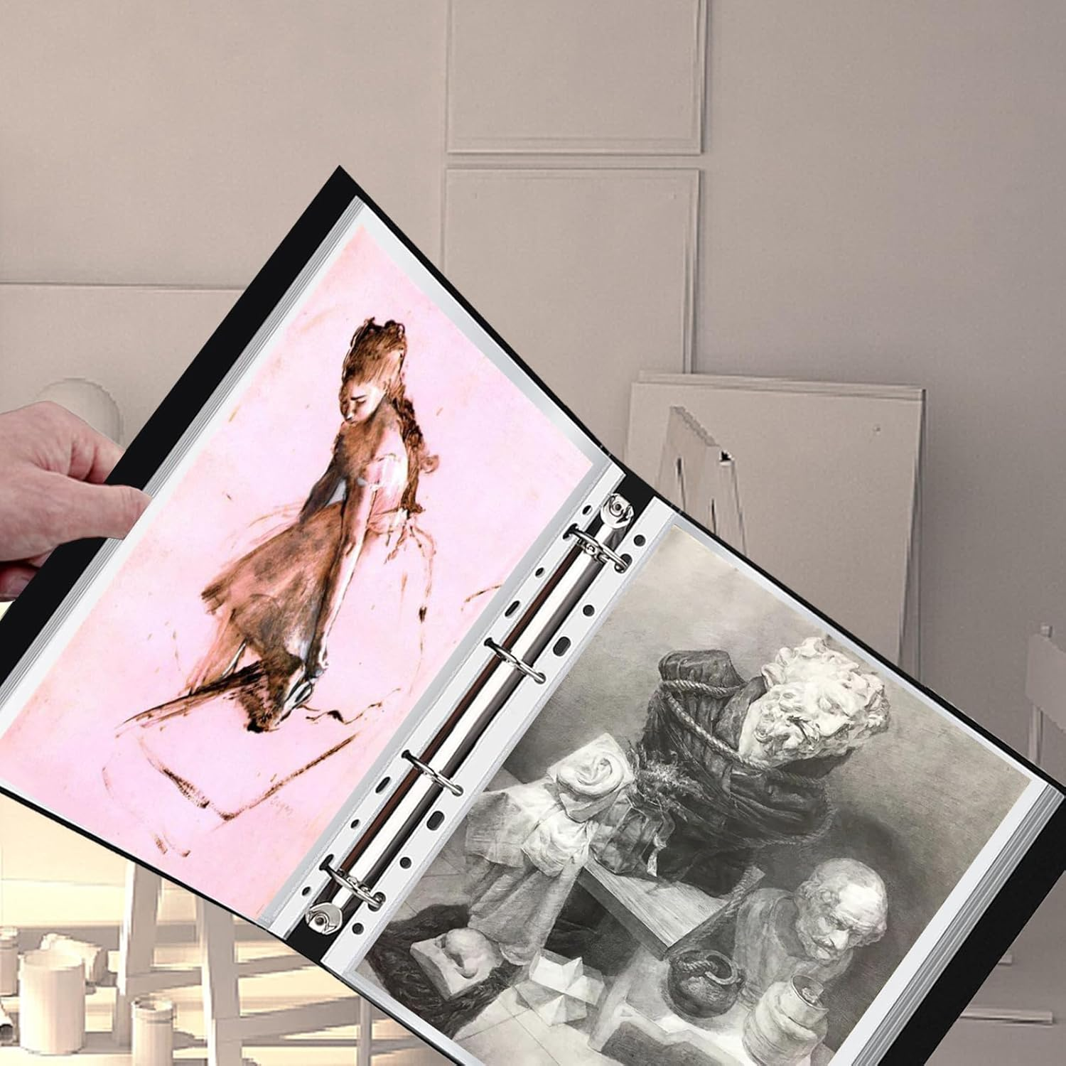 70 Pockets Portfolio Binder with Plastic Sleeves, Presentation Book Display 140 Pages File Folder for Artwork, Sheet Music, Document, Diamond Painting image number 4