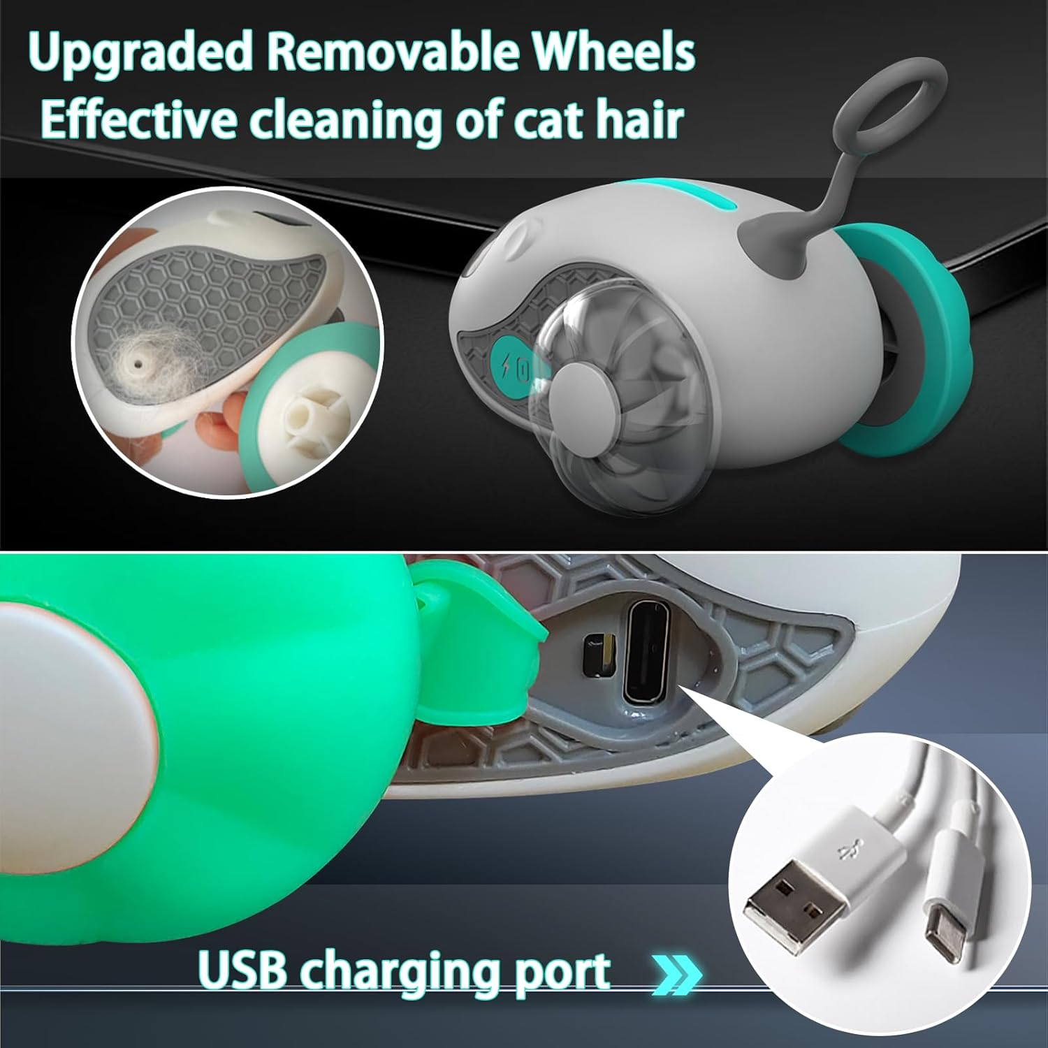 Oiuyamn Interactive Toys for Cats, 2025 Upgraded Rechargeable Joystick Remote Control, Intelligent Auto Motion Cat Toys, 2 Modes, Kitten Toys for All Breeds of Indoor Bored Cats Exercise image number 1