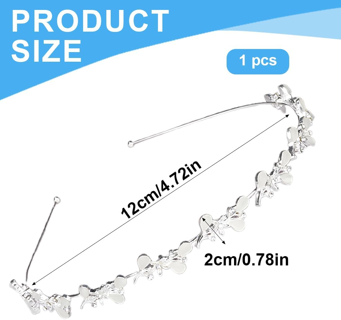 ZORVUJI Elegant Hair Jewellery Silver Tiara Headband &ndash; Bridal Headband, Dirndl Hair Accessories, Communion Headpiece, Wedding Accessories for Women and Girls image number 5