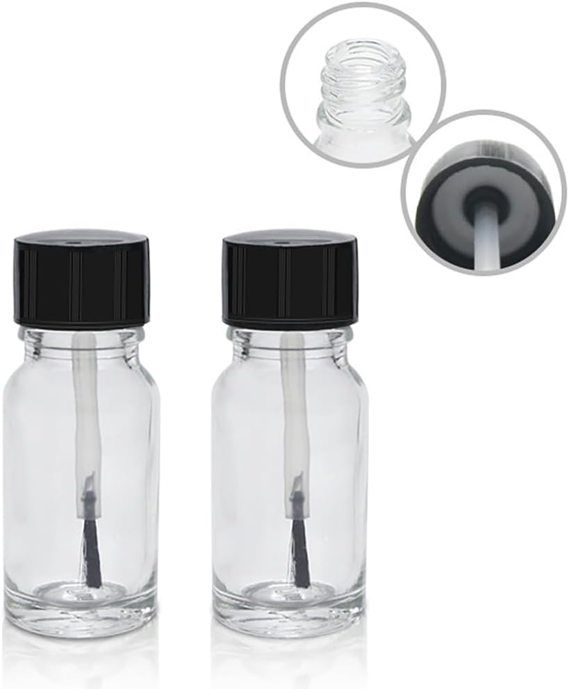 LJJCSFF 5 Pcs 5Ml Empty Nail Polish Bottles with Brush Refillable Nail Polish Container Tube Nail Art Bottle Nail Varnish Jar image number 2