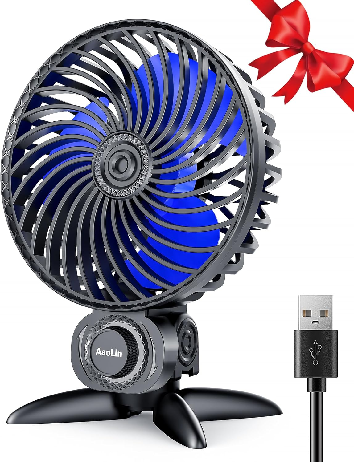Aaolin USB Small Fan, Desk Fans with CVT Variable Speeds, Strong Cooling Airflow, Quiet Portable, Desktop Mini Personal Fan for Room, Home,Office, Bedroom-Usb Powered