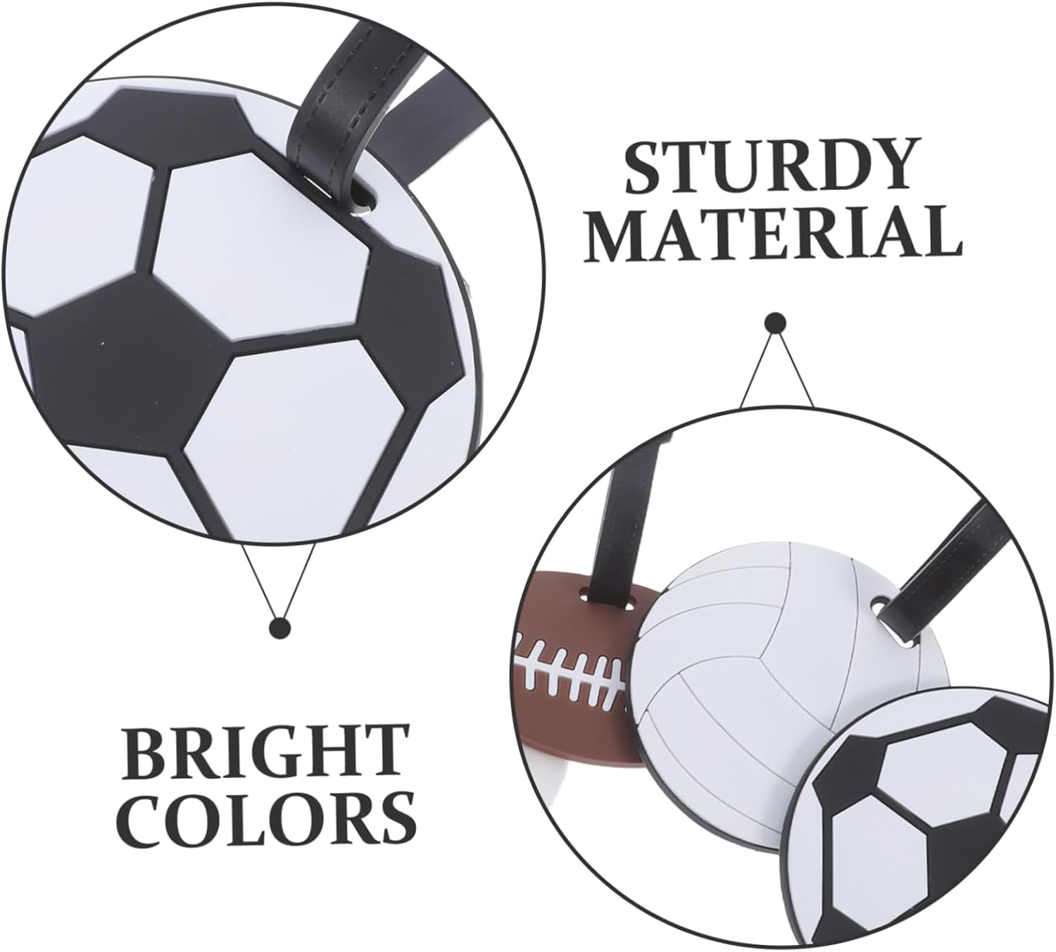 PACKOVE 5Pcs High Elasticity Ball Luggage Tags Volleyball Party Favors Playground Equipment Travel Tags image number 4