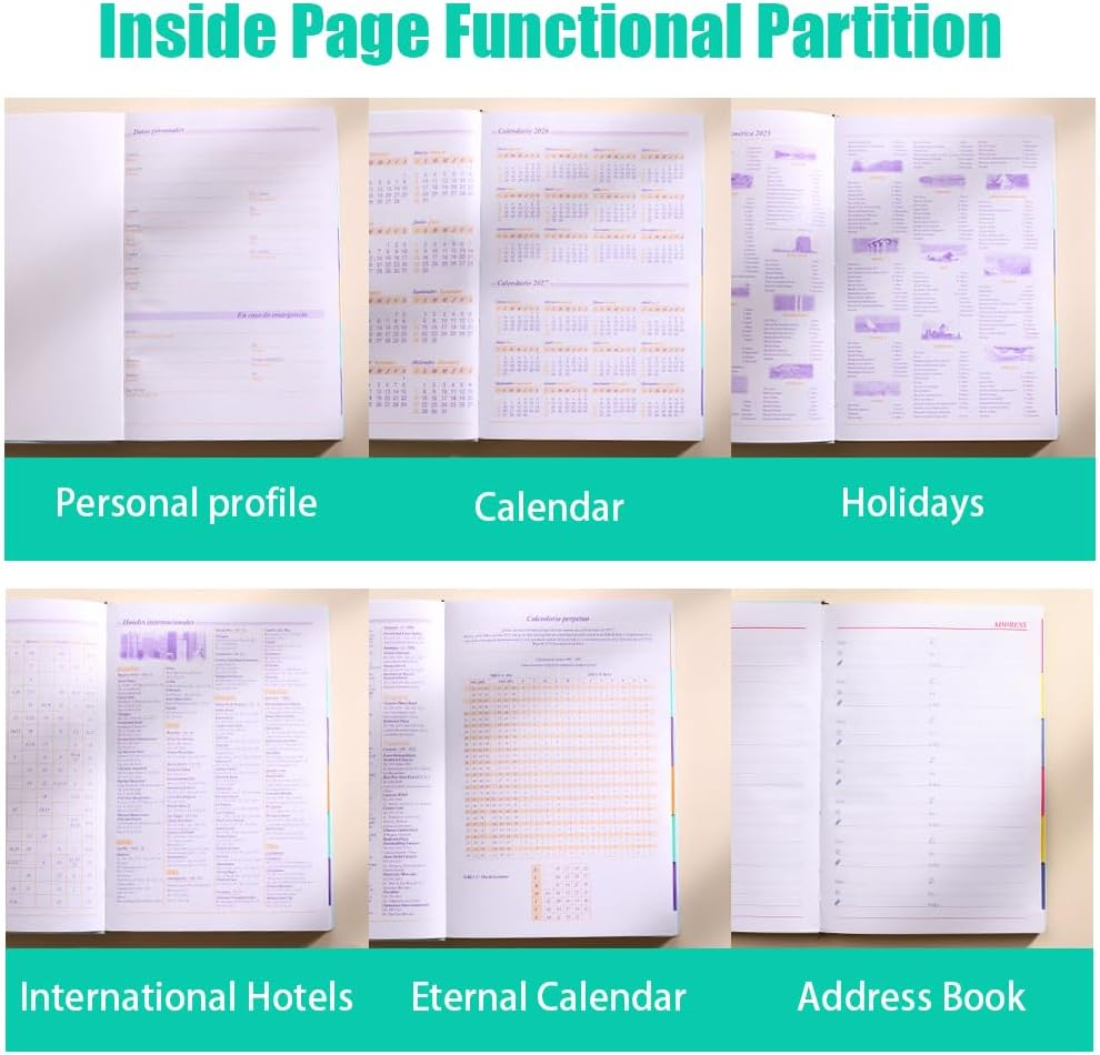 Geli 2026 Daily Planner Diary,Weekly and Daily Planner, with Stickers, January 2026 to December 2026, Hardcover 2026 Calendar for Office Home School Supplies image number 4