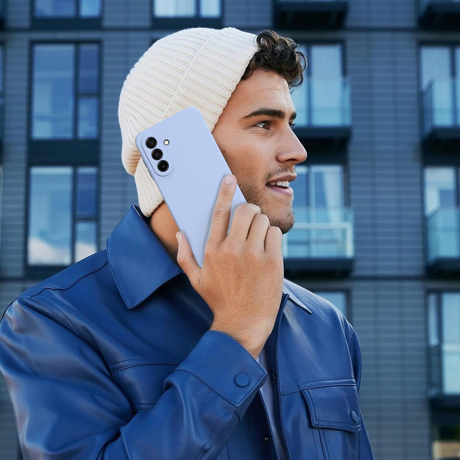 Compatible with Samsung Galaxy A17 5G Case with 2 Protective Films, Mobile Phone Case Liquid Silicone TPU Protective Case Thin Back Cover - Purple image number 3