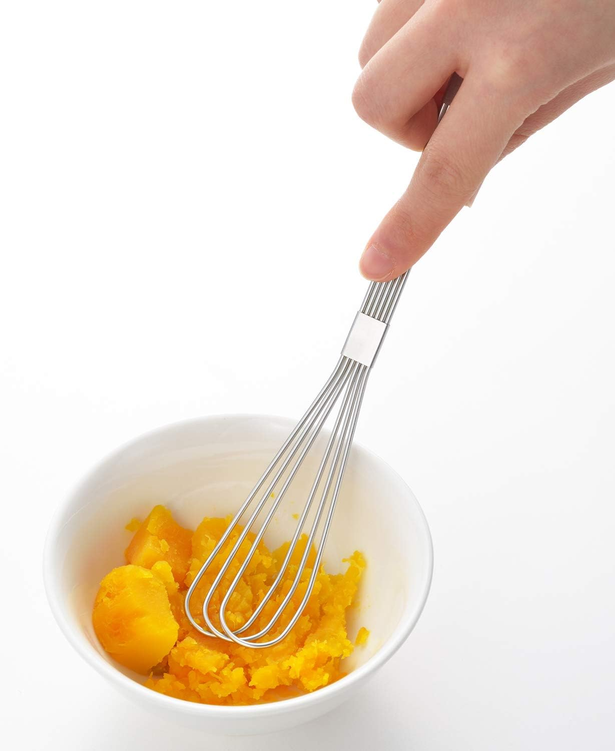 Yoshikawa YJ2810 Masher & Whipper Dish, Silver, Made in Japan, Total Length 7.4 X Width 1.2 Inches (18.8 X 3 Cm) image number 2