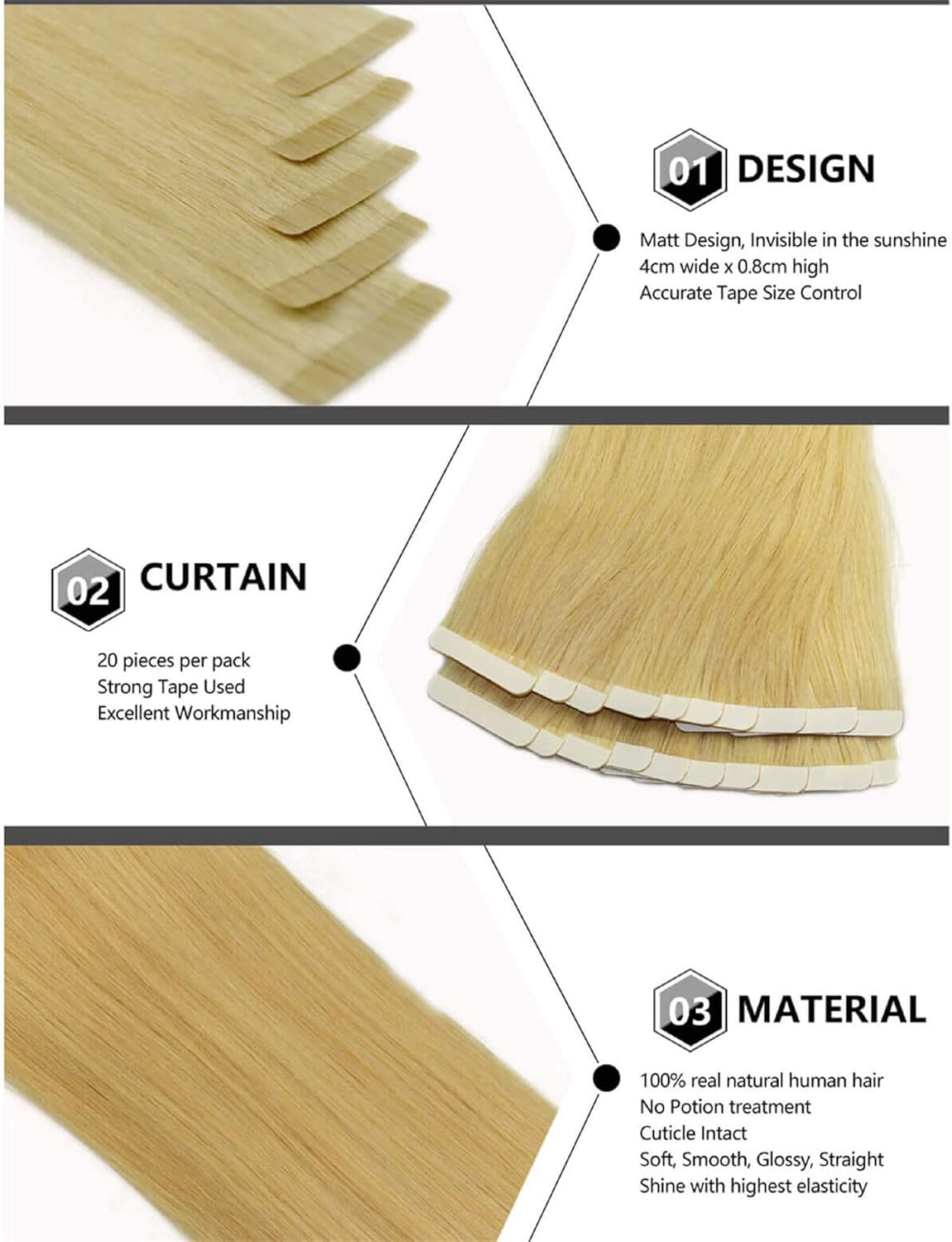 Beautify - Pro-Flex II - Extension Tabs, 120Pc/Bag image number 2