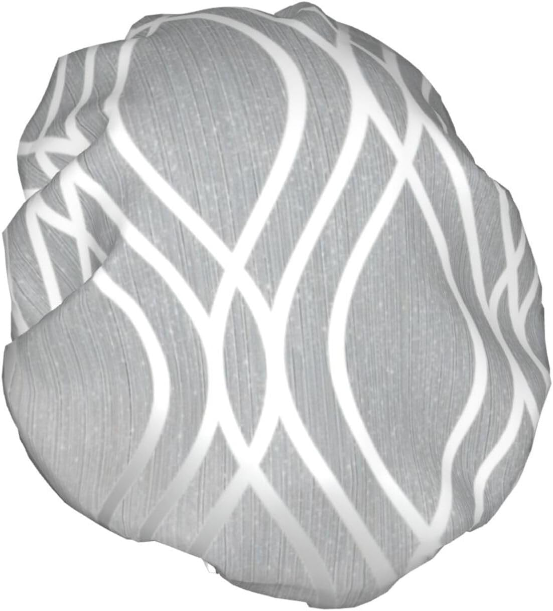 Silver Geometric Figure Print Shower Cap for Women Lightweight Reusable Softdouble Waterproof Layers Leakproof. image number 2