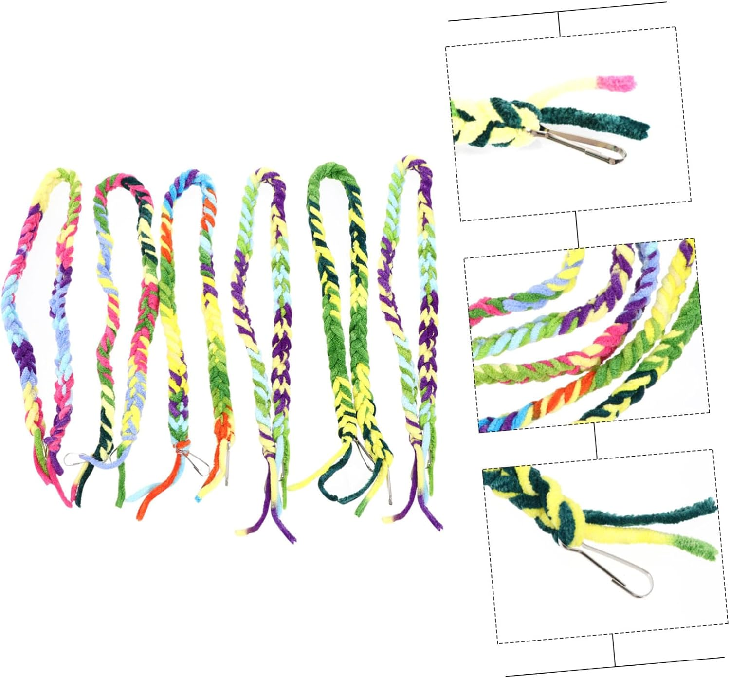ARTSEWPLY 6 Pcs Parrot Swing Plaything with Colorful Cotton Rope for Birds and Hamster Climbing Rope Hanging Climbing Gym for Small Pets Reduces Boredom and Encourages Chewing Random Color image number 2