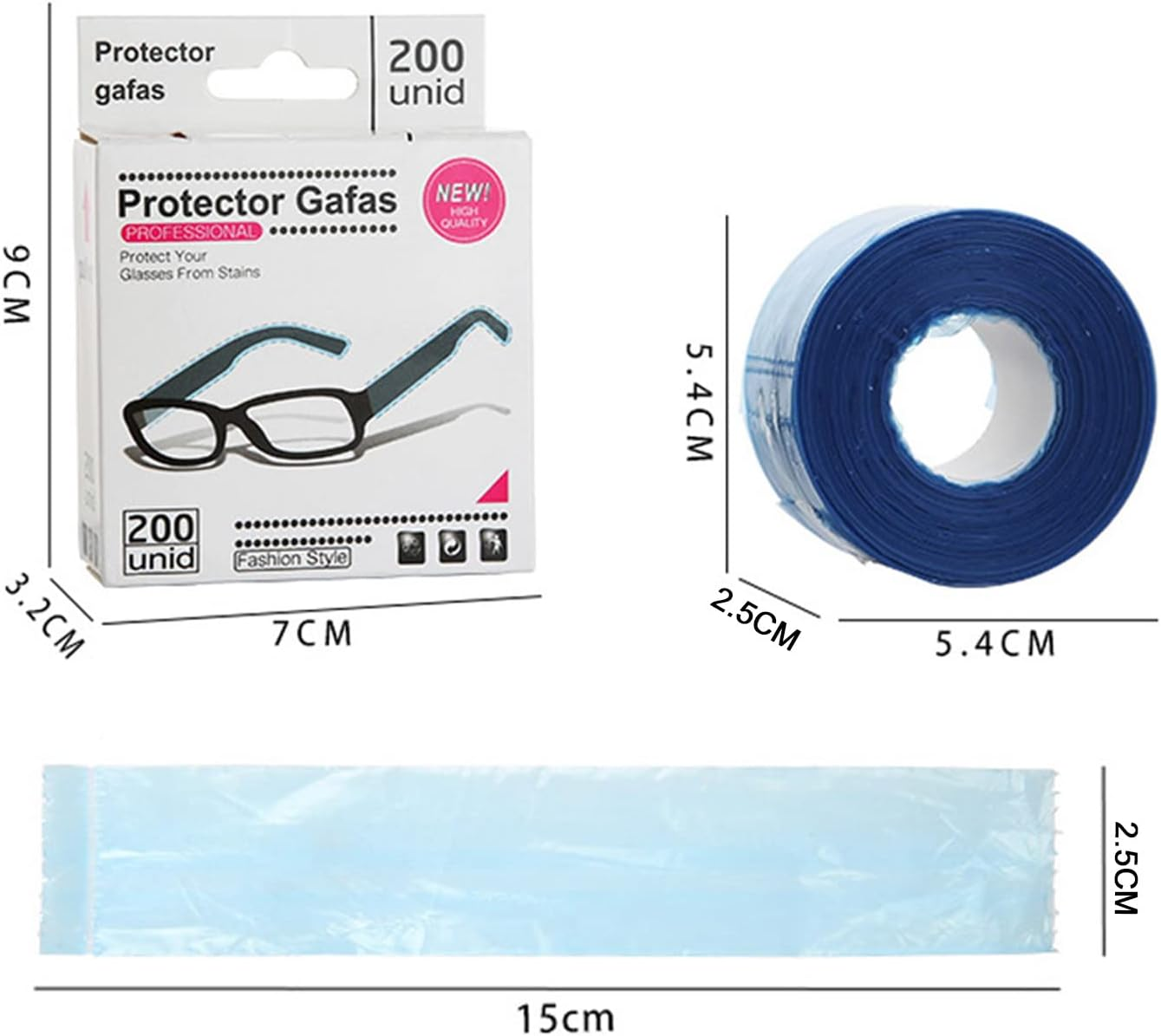 Eyeglass Sleeves, Disposable Glasses Leg Sleeves Cover Hairdressing Hair Coloring Protector Accessory, Prevents Glasses Legs from Being Dyed (Glasses Protective Cover)