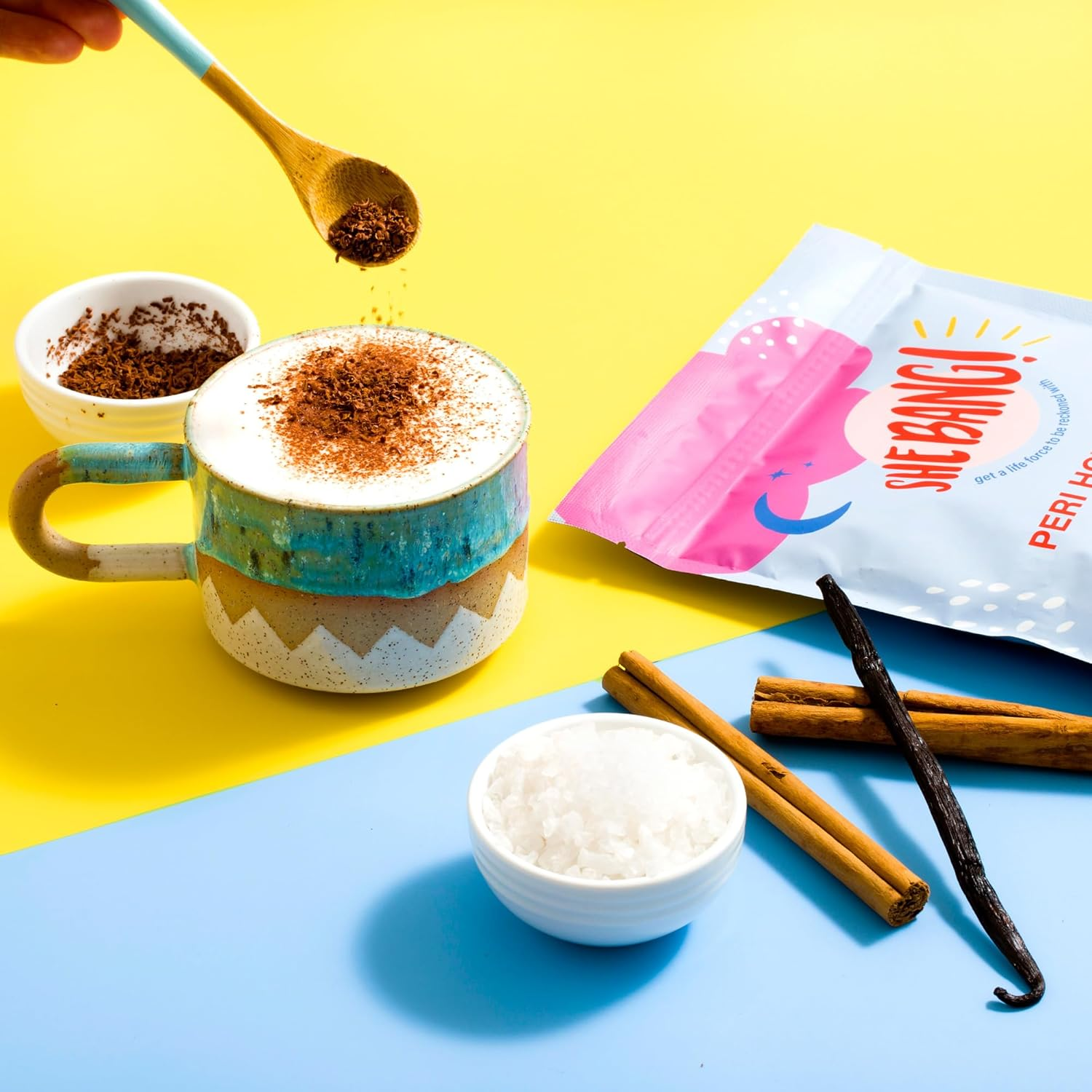 Shebang! Woman Peri Hot Choccy with Magnesium Glycinate and Hops - Soothes Perimenopausal & Menopausal Women image number 3