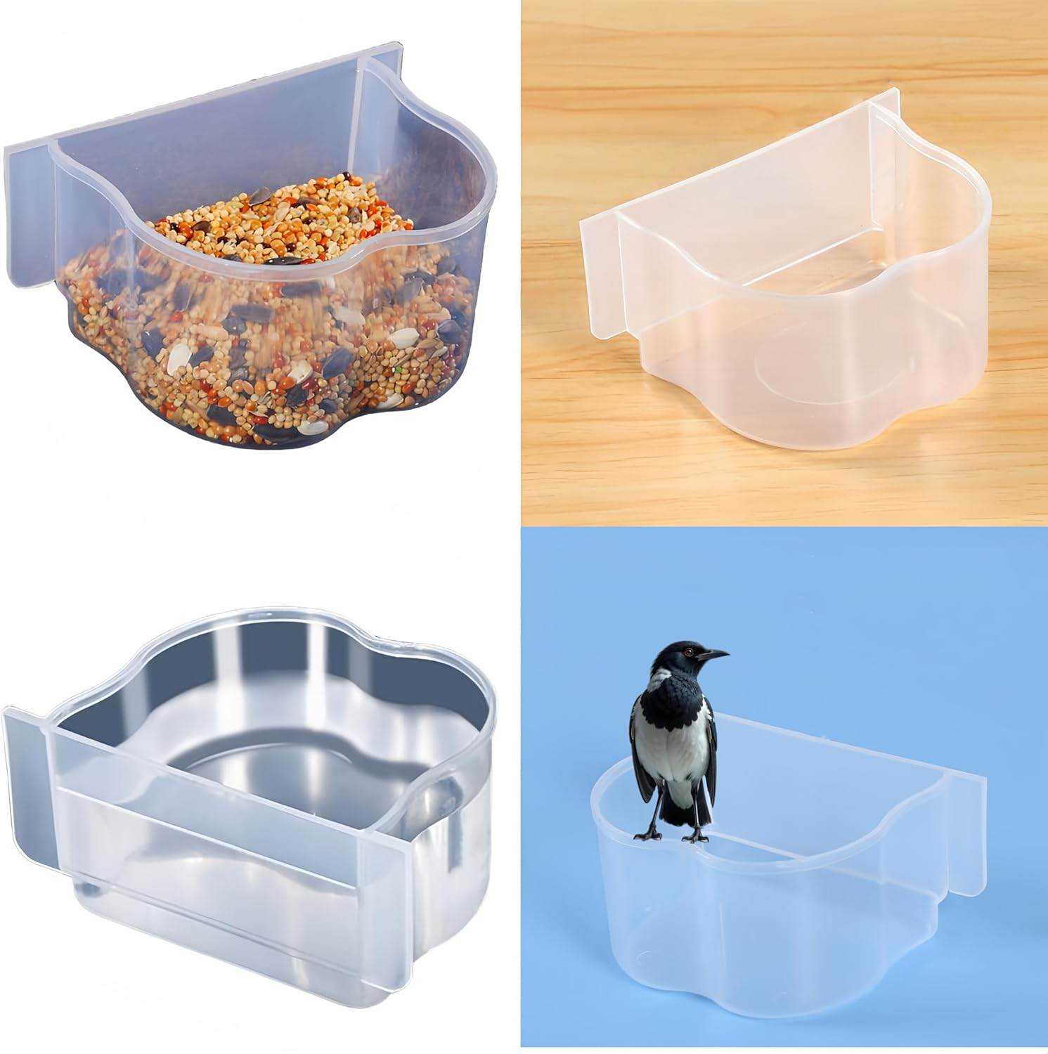 Aknebriax 6 Pcs Parrot Cage Replacement Food and Water Cup,Bird Feeding Dish,Parrot Feeding Bowls,Bird Feeder Pigeon Feeding Cups, Easy to Clean and Practical Feeding Pet Supplies for Small Bird image number 1