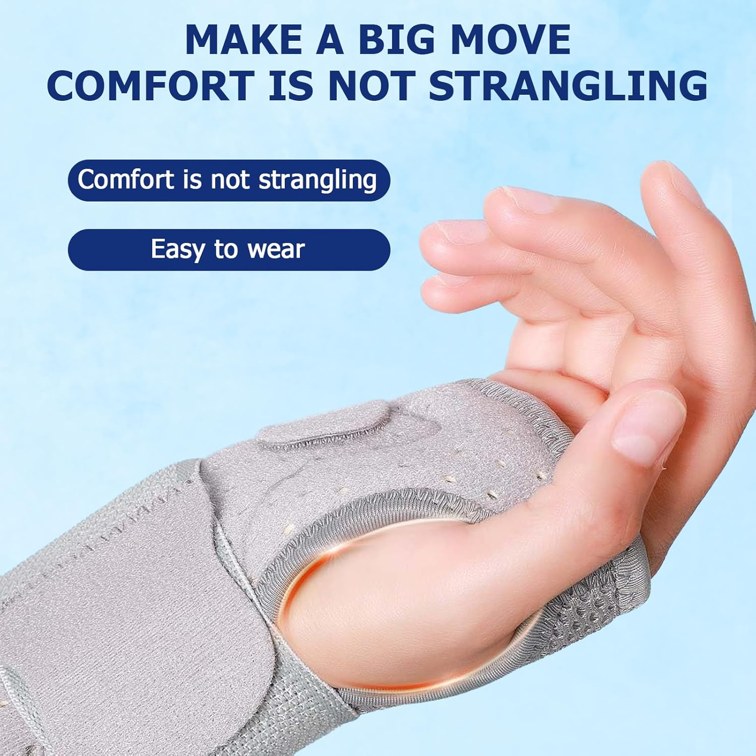 Carpal Tunnel Wrist Brace，Alleviates Tendonitis Wrist Brace Equipped with 2 Metal Stabilizers, Adjustable Wrist Support Wrap for Arthritis, Tendonitis, Sprains (Gray, L, Left)