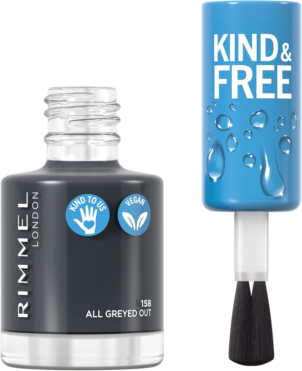 Rimmel London Kind & Free Nail Polish #158 All Greyed Out 8Ml (Pack of 2) image number 2