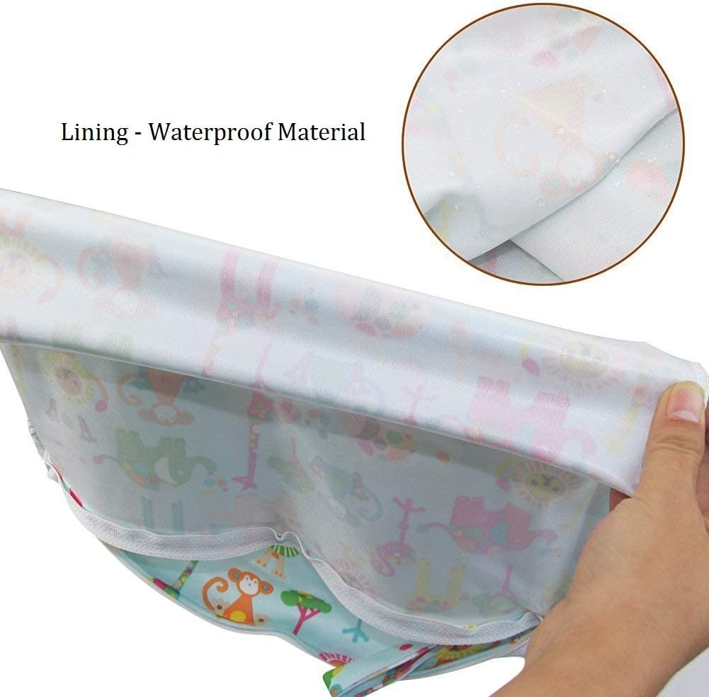 Iziv Baby Waterproof Reusable Wet Dry Bag, Nappy Bag, Reusable Wet Suit Bag, Waterproof Washable Hanging Large Diaper Bag Organizer Pouch Double Zipper Printing Diaper Bag image number 4
