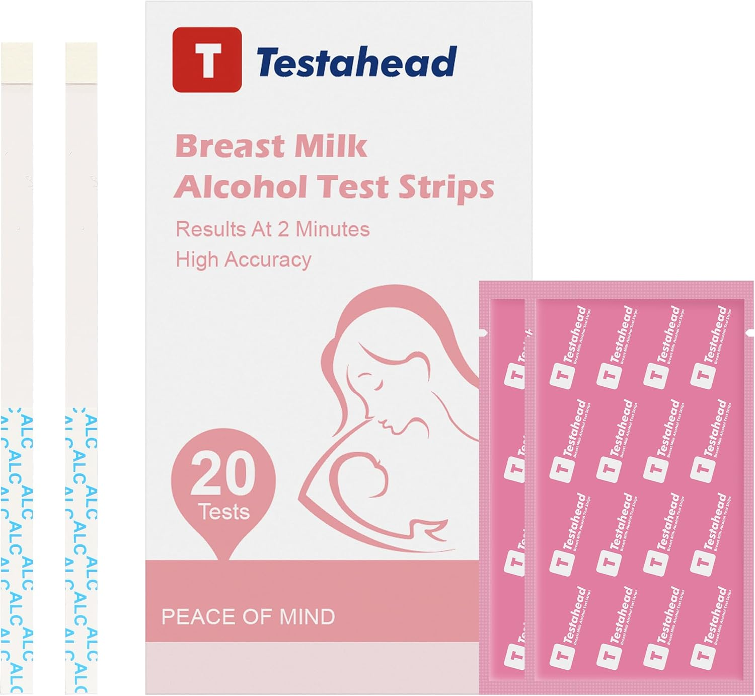 20Pcs Alcohol Test Strips for Breastmilk, Quick Results in 2 Minutes Breast Milk Alcohol Test Strips for Breastfeeding Moms at Home Holiday Party