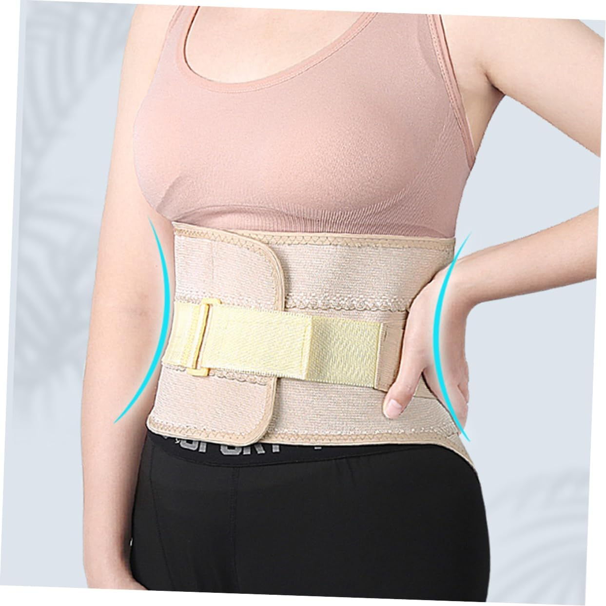 Postpartum Belly Band Lightweight Cotton Waist Trainer Abdominal Wrap Belt Section Breathable Support for Running Yoga Cycling and Daily Wear Pink image number 4
