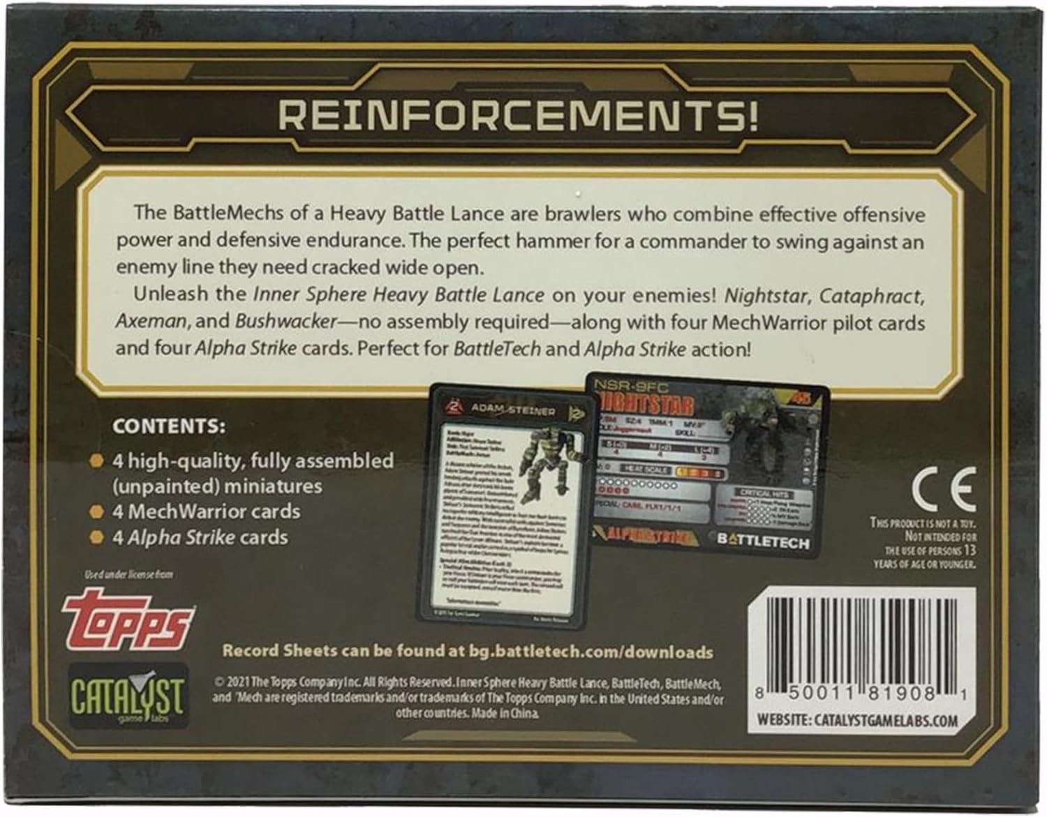 Catalyst Game Labs PSI Battletech Inner Sphere Heavy Battle Lance Miniature Toys