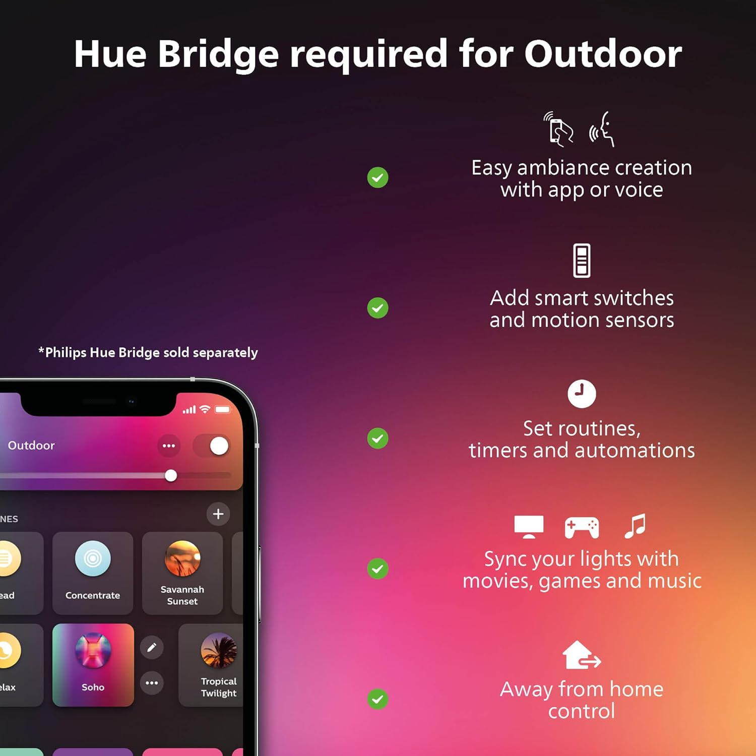 Philips Hue Lily White and Colour Ambiance Led 3X Spotlight Base Unit: Smart Outdoor Lighting for Garden, Compatible with Alexa, Google Assistant and Apple Homekit image number 6