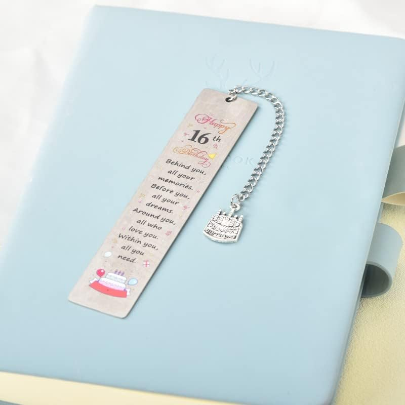 Happy 16Th Birthday Gifts for Girls Inspirational Bookmark Sweet 16 Gifts for Niece Daughter 16 Year Old Birthday Gift for Teen behind You All Your Memories Bookmarks - 21St image number 5